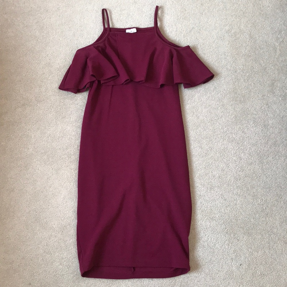 Maroon midi dress